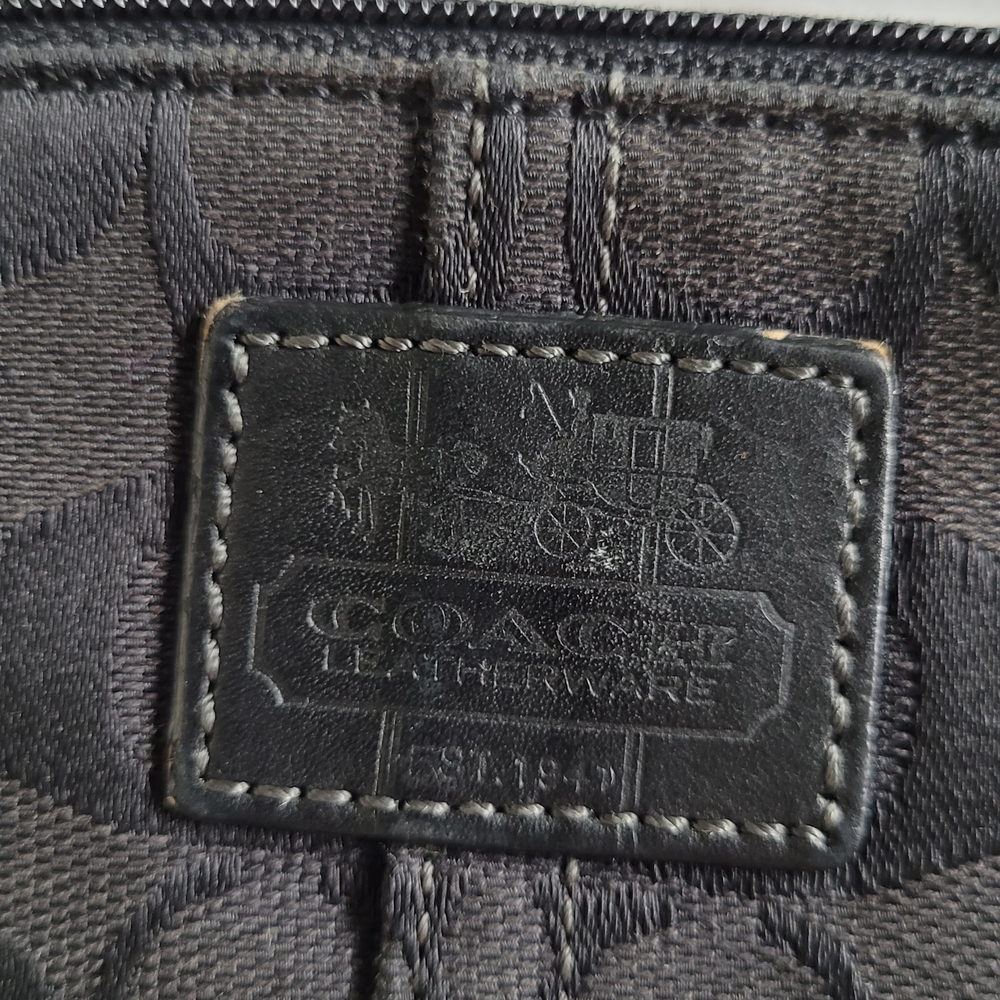 Coach Black and Gray Signature Wristlet - Picture 2 of 4